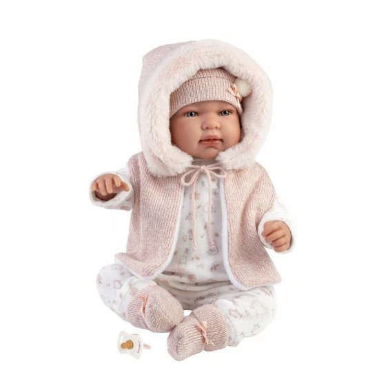 Interaktív beszélő baba Llorens 44 cm valósághű 