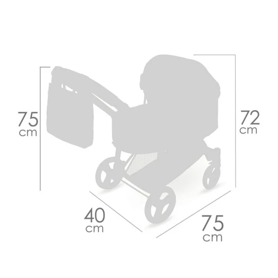 DeCuevas 81675 3 az 1-ben babakocsi hordtáskával a Sophie 2025 kollekcióból, lágy rózsaszín kivitelben.