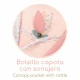 DeCuevas Deep babakocsi hátizsákkal DeCuevas Tulipe 68 cm DeCuevas Tulipe 2025 babakocsi pasztell színekben tulipános mintával, lengőrugóval és összecsukható üléssel.