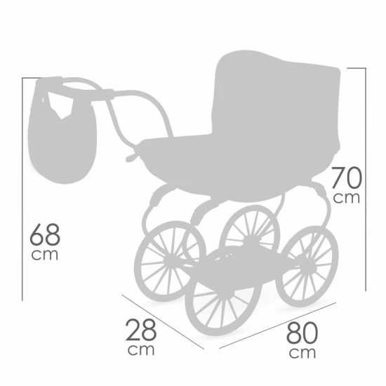 DeCuevas Deep babakocsi hátizsákkal DeCuevas Tulipe 68 cm DeCuevas Tulipe 2025 babakocsi pasztell színekben tulipános mintával, lengőrugóval és összecsukható üléssel.