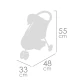 DeCuevas 90280 COCO 2024 háromkerekű sportbaba babakocsi, szürkéskék dizájn anya és baba dinoszaurusz nyomattal, 46 cm-es babák számára alkalmas.