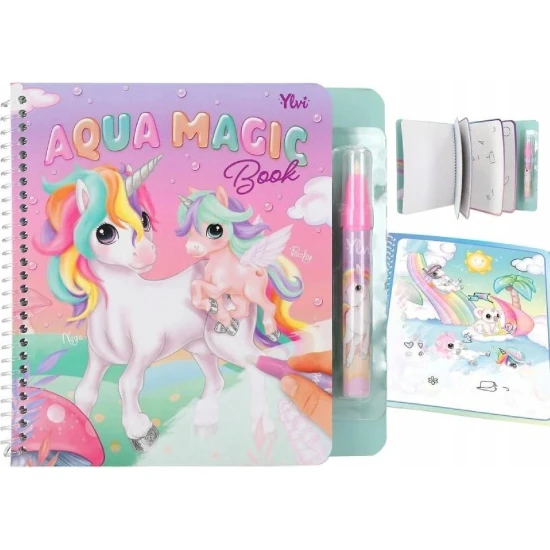 Unicorn Magic Book vizes kifestő újratölthető vizes tollal