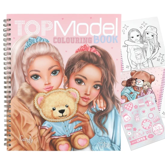TOPModel Team Teddy kifestő 40 oldal model-motívumokkal macikkal és matricaívvel Depesche