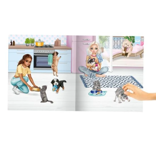 TOPModel Kitty and Doggy matrica füzet 20 oldallal és több mint 100 állat matricával