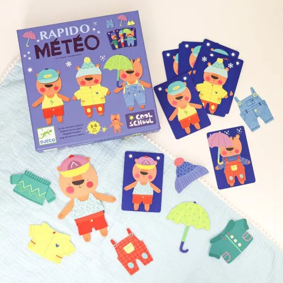 A Rapido Meteo játékban a játékosok versenyeznek, hogy ki tudja a leggyorsabban felöltöztetni a tigrisét az alapján, hogyan emlékezett csapattársa utasításaira.