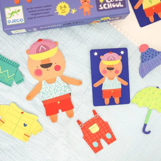 A Rapido Meteo játékban a játékosok versenyeznek, hogy ki tudja a leggyorsabban felöltöztetni a tigrisét az alapján, hogyan emlékezett csapattársa utasításaira.