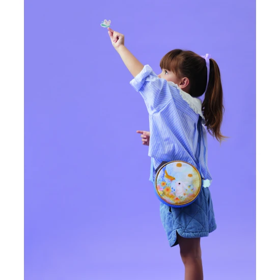 Fehér nyuszi kör alakú kézitáska