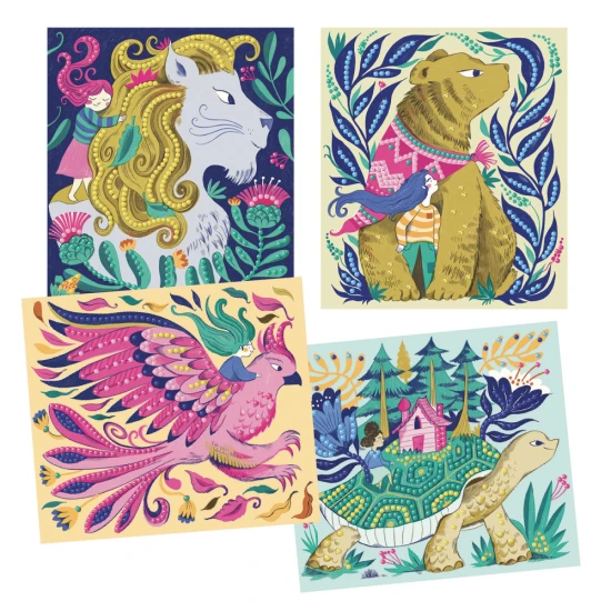 Gyémánt mozaik mitikus lények