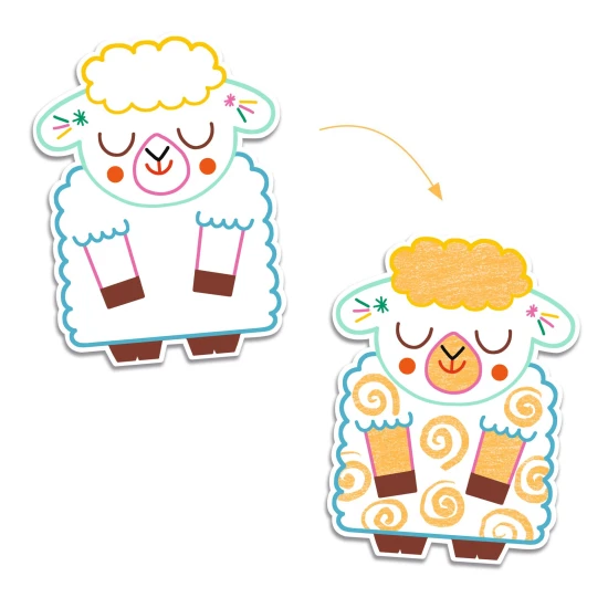 Varázslatos színezés zsírkrétákkal Háziállatok