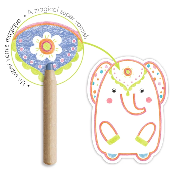 Varázslatos színezés vadállatok zsírkrétáival