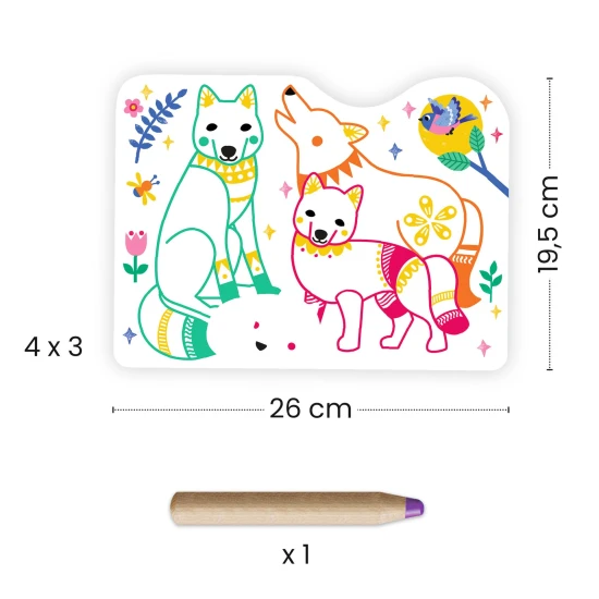 Varázslatos színezés zsírkrétákkal Családok az erdőből