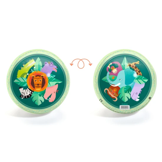 Djeco labda Savana 22 cm - illusztrált labda szavanna állatokkal