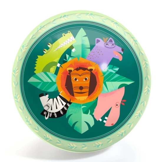Djeco labda Savana 22 cm - illusztrált labda szavanna állatokkal