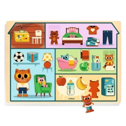 Fa oktató kirakós ház