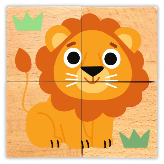 Fa kirakós kockák Barátok a vadonból