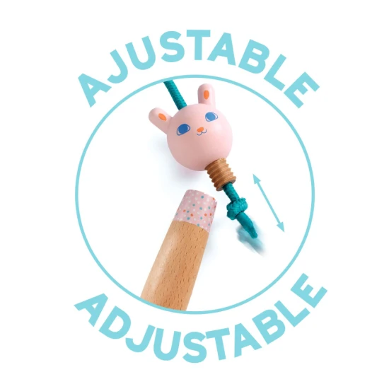 Színes, állítható Lea gyerekhinta FSC minősítésű fa fogantyúkkal a Djeco-tól.