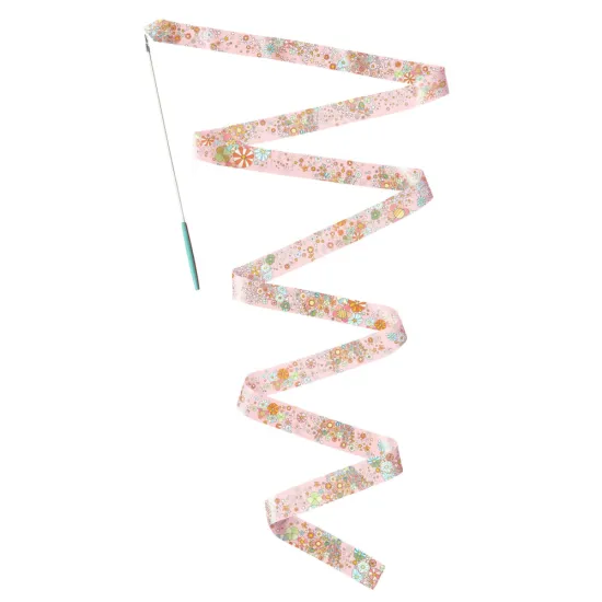 Stella tornaszalag virágmintával a rúdon - ideális gyerekeknek ritmikus gimnasztikához.