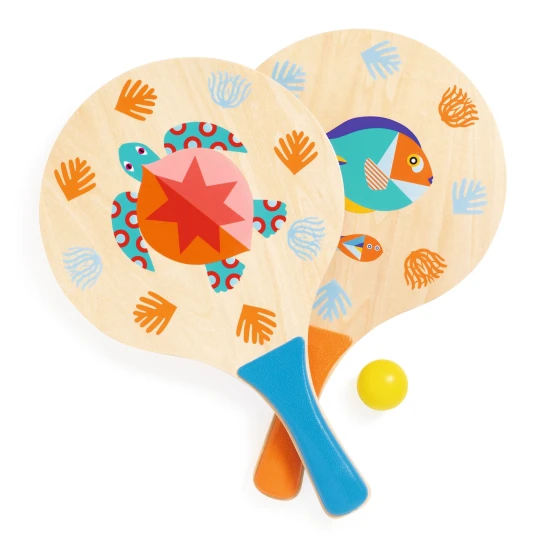 Djeco Sea Beach ütők – 2 fa ütő és egy labda