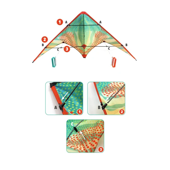 Djeco Red Dots akrobatikus sárkányrepülő 120 × 60 cm