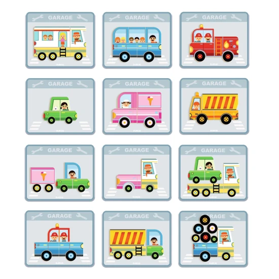 Mágneses kirakós Járművek