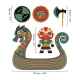 Arty Toys figura Viking sárkány barbár hajón