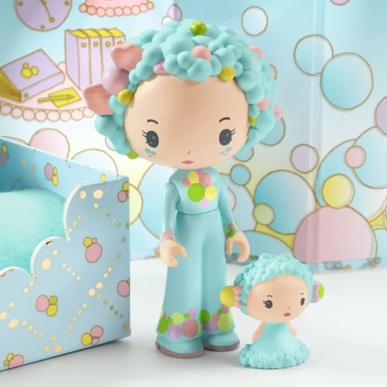 Tinyly figurák dobozban Blue és Buborék