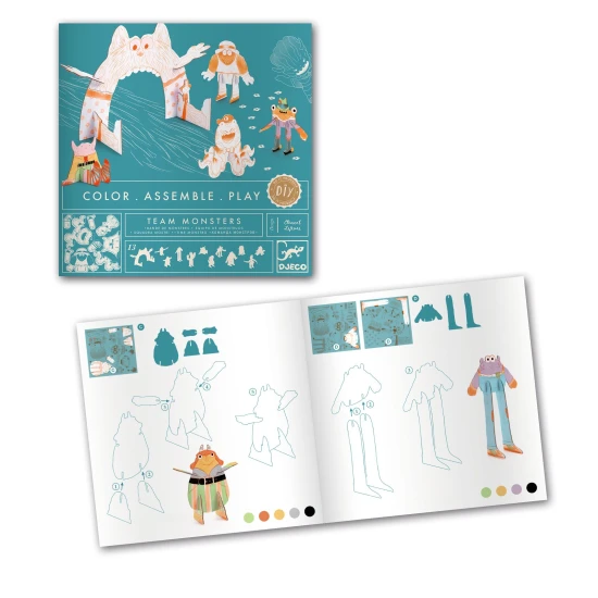 Karton 3D kreatív csapat szörnyek