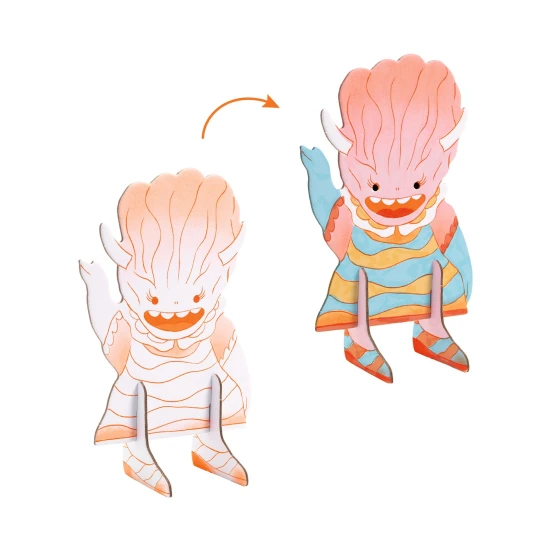 Karton 3D kreatív csapat szörnyek