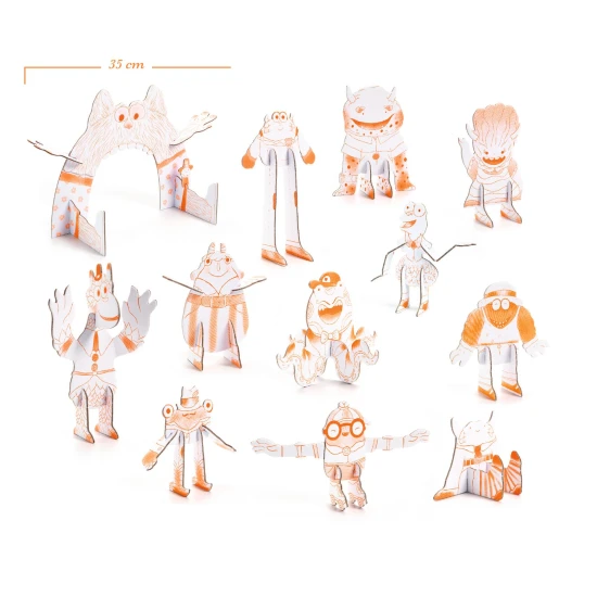 Karton 3D kreatív csapat szörnyek