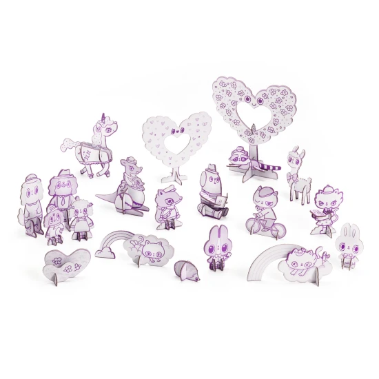 Kartonból készült 3D kreatív Kawaii világ