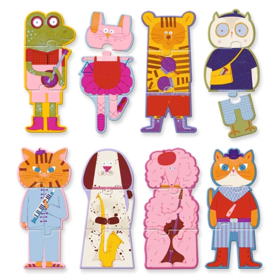 Gyerek kirakó trió zenekar djeco - oktató kirakó zenélő állatokkal 3 éves kortól