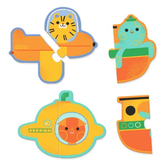 Djeco Duo kirakó gyerekeknek - közlekedési eszközök, például autók, repülőgépek és hajók