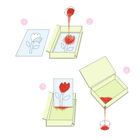 Kreatív készlet homokkal és csillámmal Bájos madarak