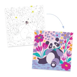 Színes homokkal alkotva Bársony mancsok