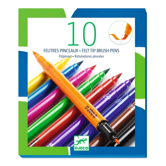 Ecsetes kétoldalas filctoll Klasszikus színek 10 db