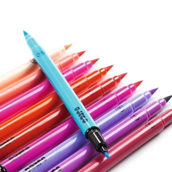 Ecsetes kétoldalas filctollak, lágy színek, 10 db