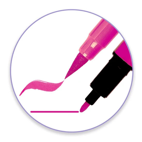 Ecsetes kétoldalas filctollak, lágy színek, 10 db