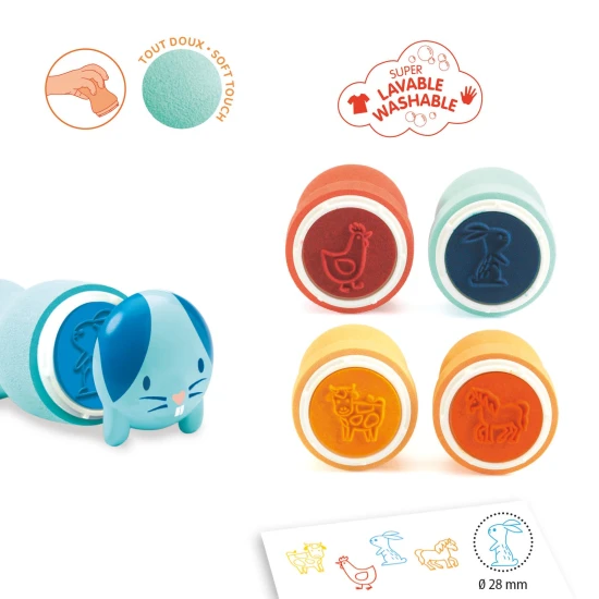 Farmállatok: Önbemártós bélyegzők kicsiknek