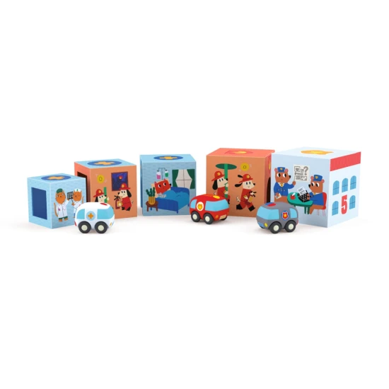 Djeco TopaniCar Tégla házak autóknak