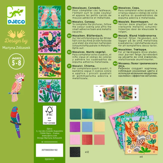 Habmozaik baldachin, számok alkotása