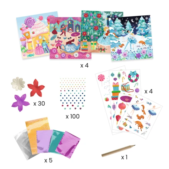 Diótörő - Mesebeli történetek dekorációhoz, transzferfóliákkal, papírvirágokkal és öntapadós kövekkel