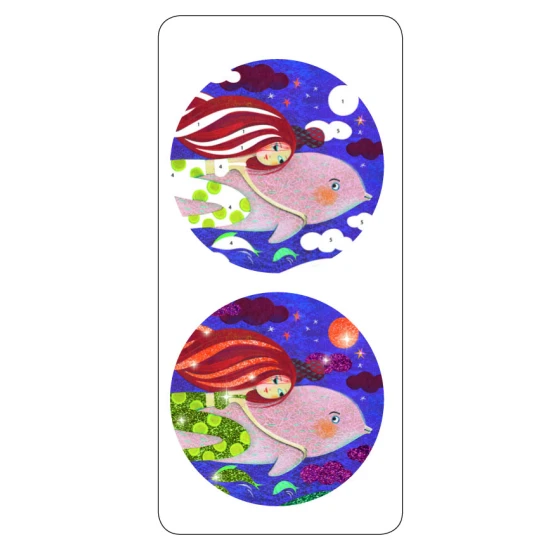 Csillogó sablonok Mermaid Glow - kreatív készlet gyerekeknek