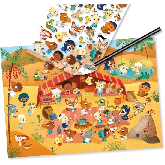 Kreatív készlet nagyszámú matricával.