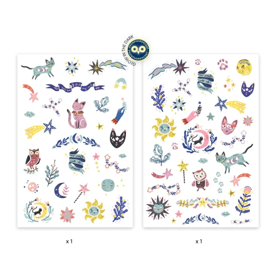 Sötétben világító ideiglenes tetoválások – Édes álmok