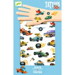 Versenyautó tetoválás