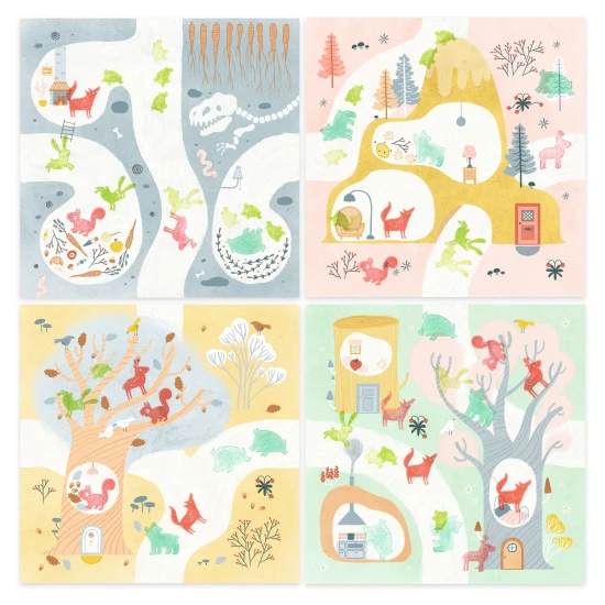 Kreatív bélyegzőkészlet Állatok a fán