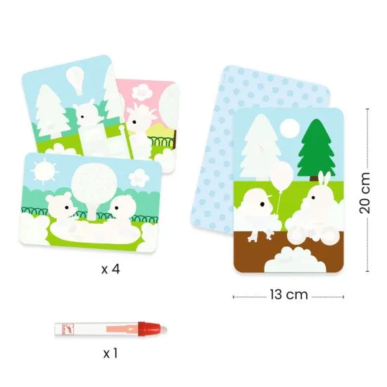 Varázslatos képek ismételt színezéshez park témával