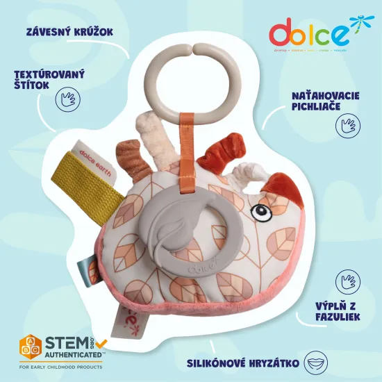 Függő szenzoros játék sündisznó fogazóval az érzékek fejlesztésére Dolce