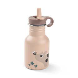 Rozsdamentes kulacs Tiny farm rózsaszín 350 ml