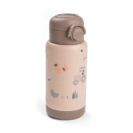 Szívószálas termosz kulacs Tiny farm rózsaszín 340 ml